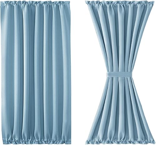 Miniatura 295 de DWCN Cortinas para puerta francesa: cortina térmica con bolsillo para barra para puertas con ventana de cristal, puertas de cocina y patio