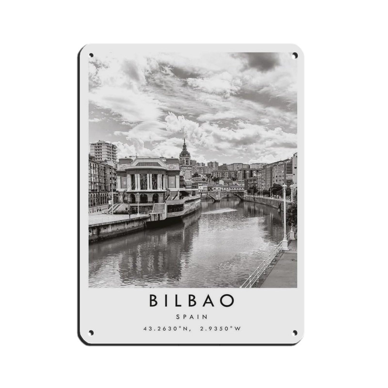 Bilbao Travel (28) Tin Sign Vintage Metal Pub Club Cafe Bar Home Wall Art Decoration Poster Retro 12x16inch(30x40cm)