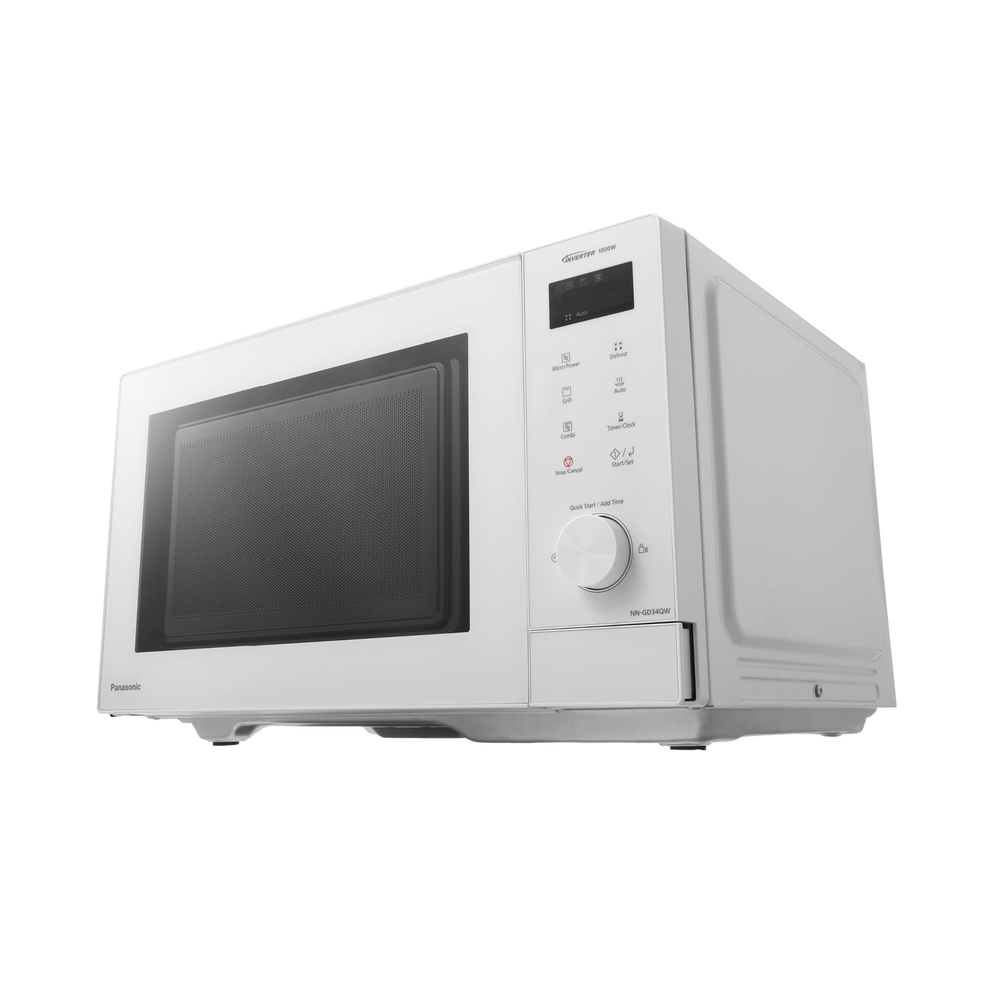 Panasonic NN-GD34QWEPG Forno Microonde con Grill 29L, 1000W, Scongelamento Automatico, Cottura Combinata, Timer, Bianco