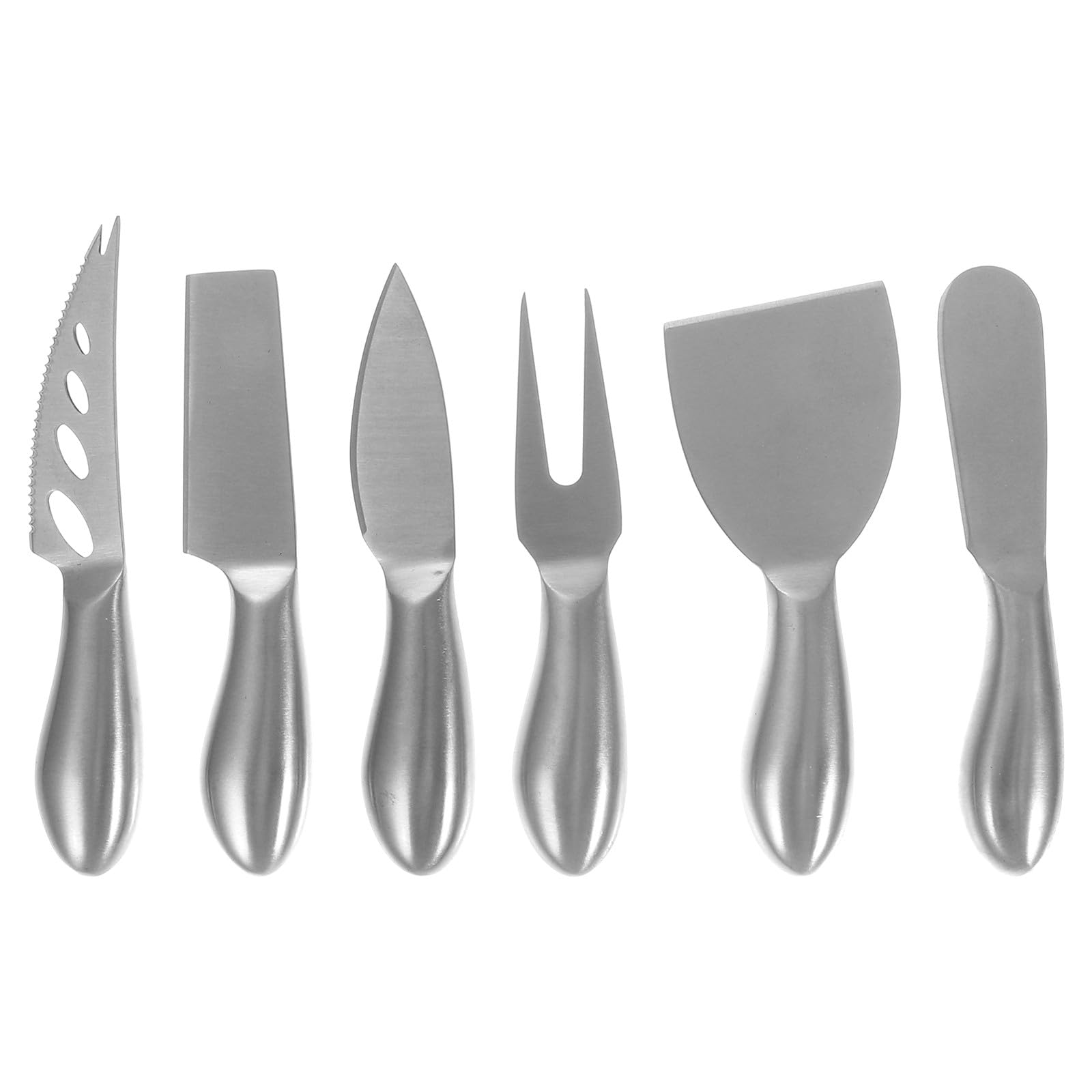 SECFOU de Couteaux à Fromage Manche Creux en Acier Inoxydable 6 Pièces Set Outils Cuisine Pratiques pour Découper Fromages Fermes Pâte Molle Cuisine Domestique et Service en Restauration