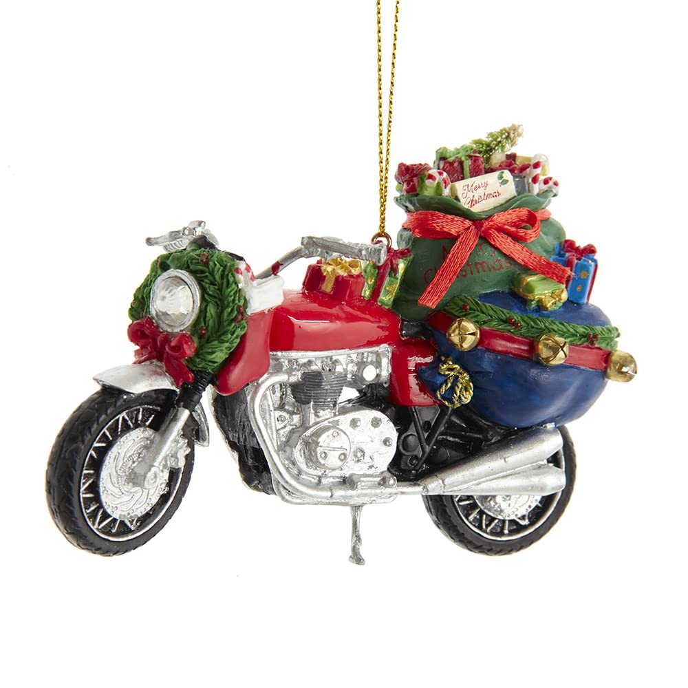 Motocicleta con regalos Kurt S. Adler ornamento de árbol de Navidad modelo D3931