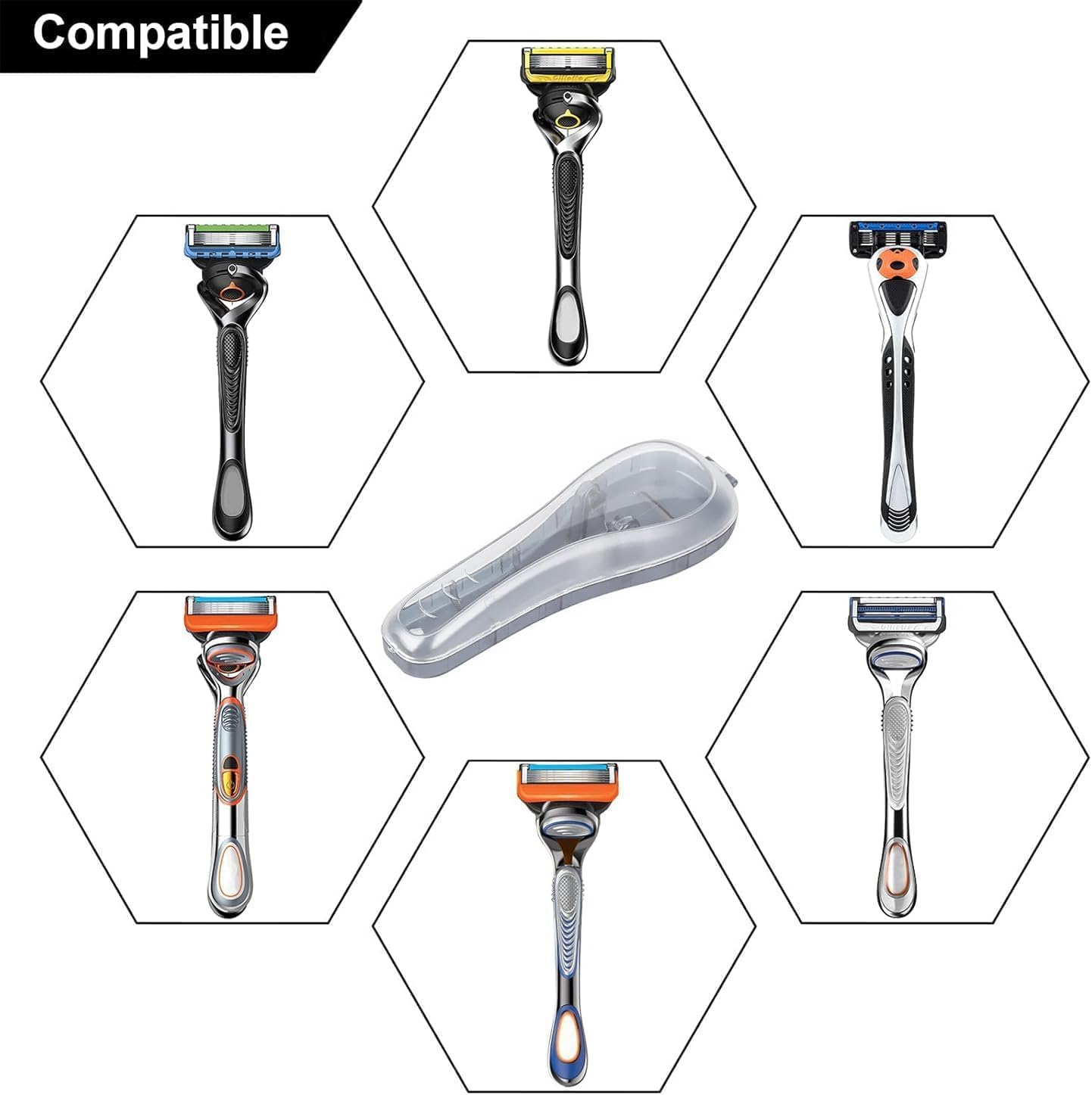 LinMei 2-Pack Razor Travel Case Set - Hard Plastic Storage Box for Manual Shavers & Trimmers | Compact, Lightweight & Durable | Fits in Dopp Kits & Gym Bags