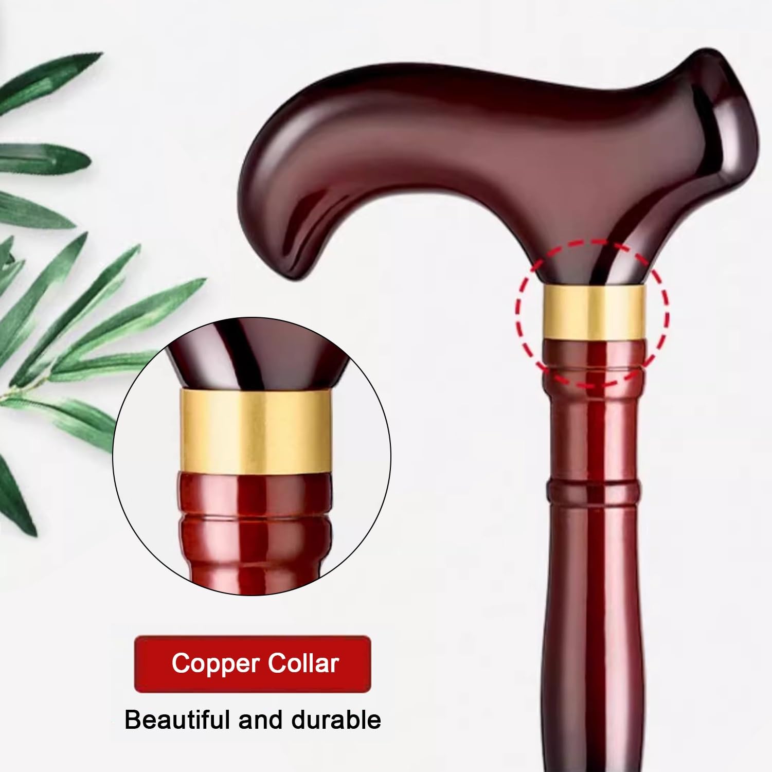 Gehstock für Senioren, ergonomischer Stützstock, Komfortgriff, handgefertigtes natürliches Massivholz für Männer und Frauen