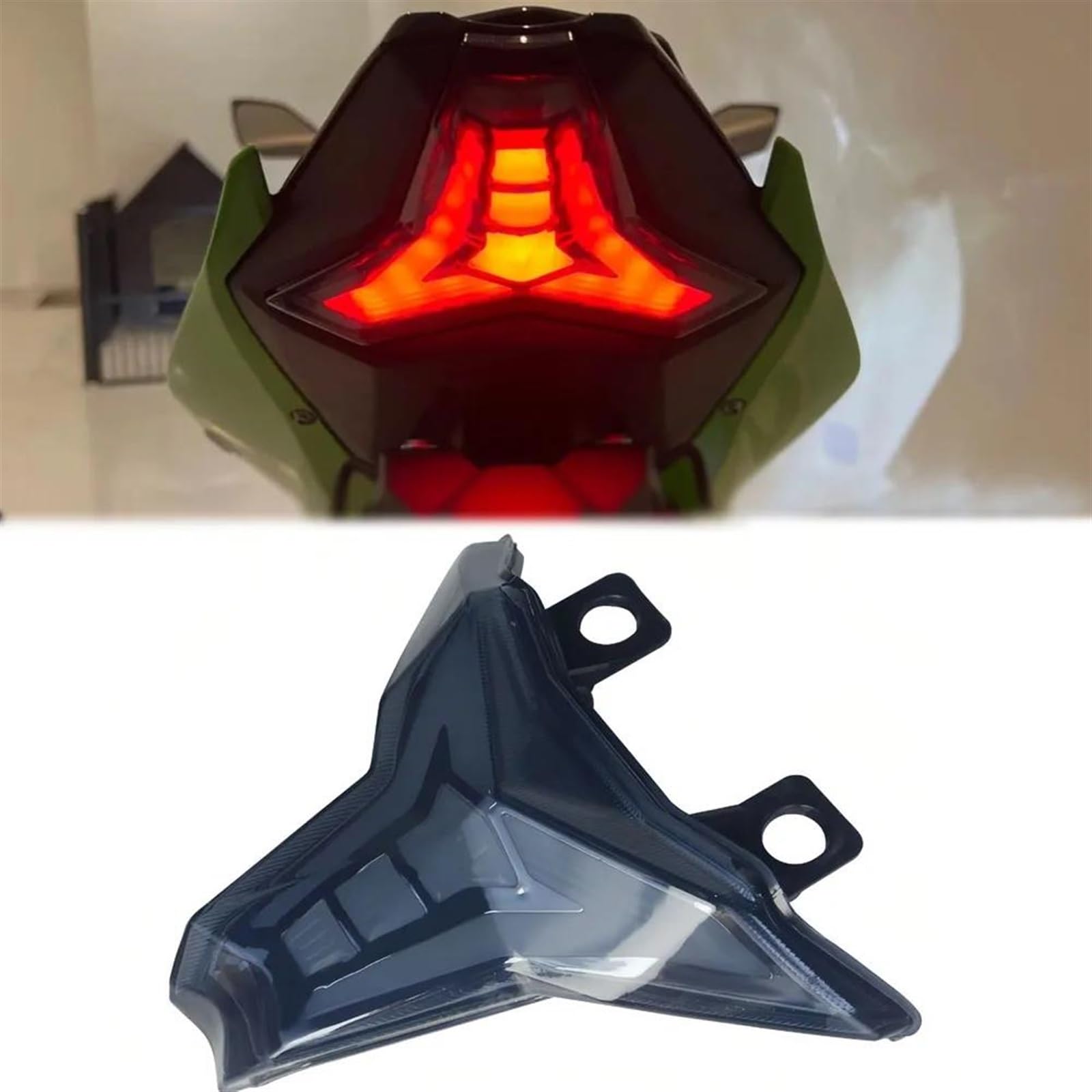 Feu Stop Feu Arrière De Clignotant De Moto pour K&awasaki pour Ninja 400 Z400 ZX10R ZX6R Z1000 2013-2022 Feu Arrière De Frein Témoin De Lampe Clignotants(Clair)