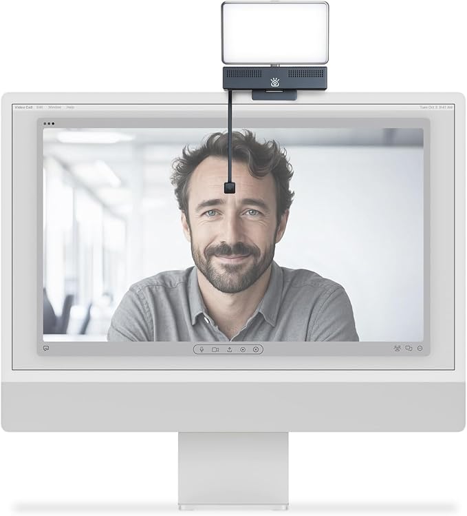 Pro 4K HD Webcam avec Microphone et Light Panel pour PC, Caméra USB pour Streaming, Visioconférence, Zoom – Plug & Play pour Mac & PC Portable, Caméra Streaming 4K