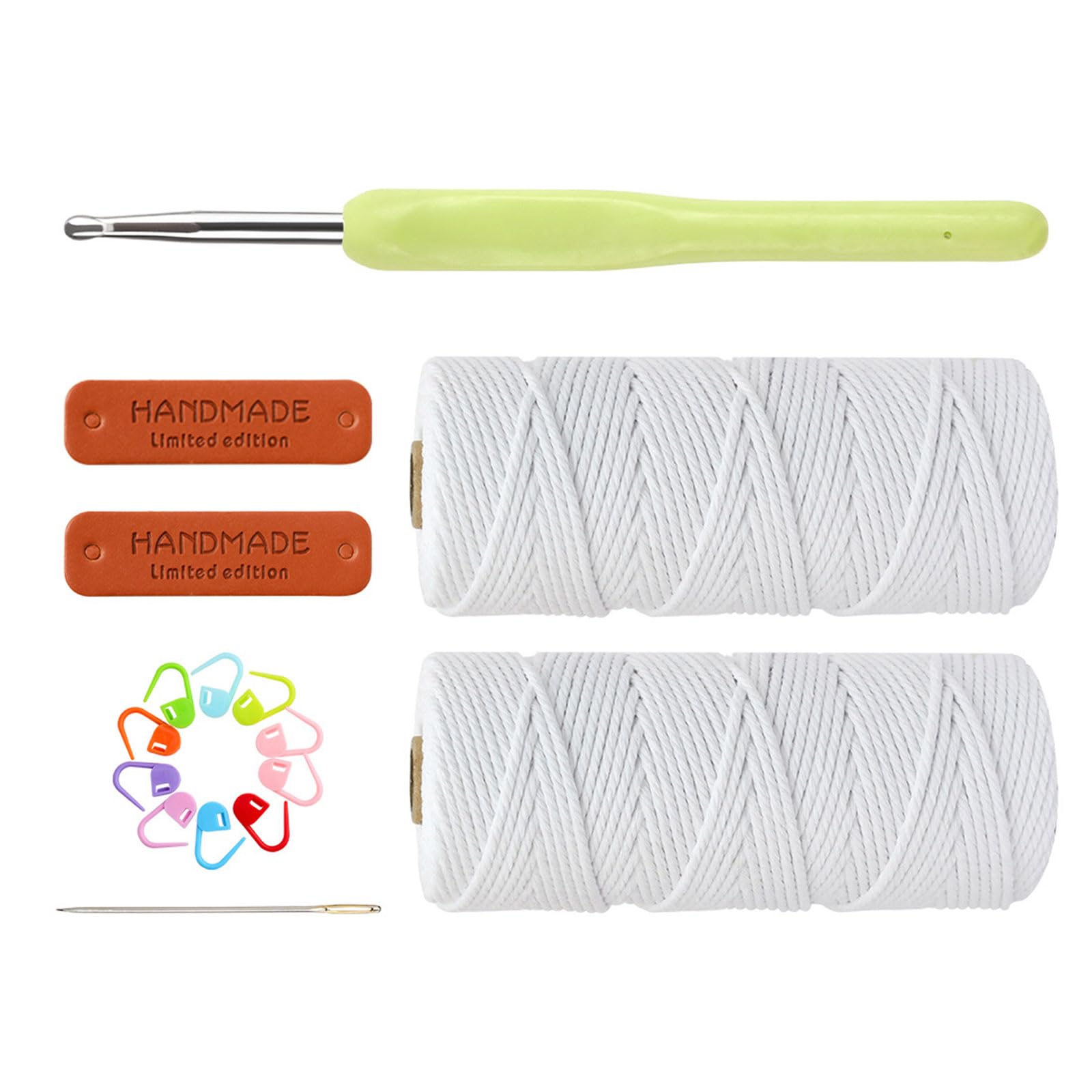 Kangnice Crochet Basket Weaving Supplies with Step-by-Step Instruction Hook and Cotton Yarn for Beginner Knitting Craft Crochet Storage Basket Set