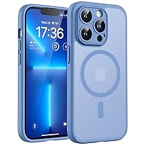 TOCOL Cover Magnetica per iPhone 13 Pro Max 6,7 Pollic, Compatibile con MagSafe, Protezione Fotocamera Integrata, Custodia Antiurto Traslucida Opaca, Blu Chiaro