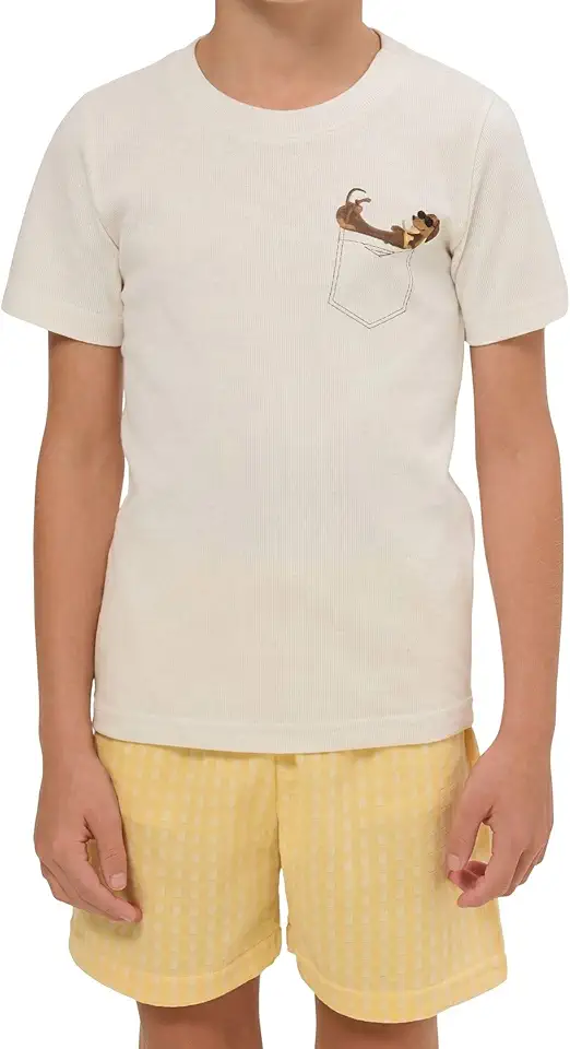 Pijama Masculino Manga Curta Xadrez Salsicha Infantil Bela Notte