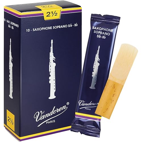 Vandoren SR2025 Soprano Sax Traditional Reeds Strength 2.5; Box of 10