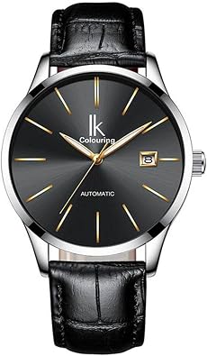 MASTOP Mens Business Automatic Watch Leather Strap Date Water Resistant Casual Wrist Watch Men Self-Wind Watch