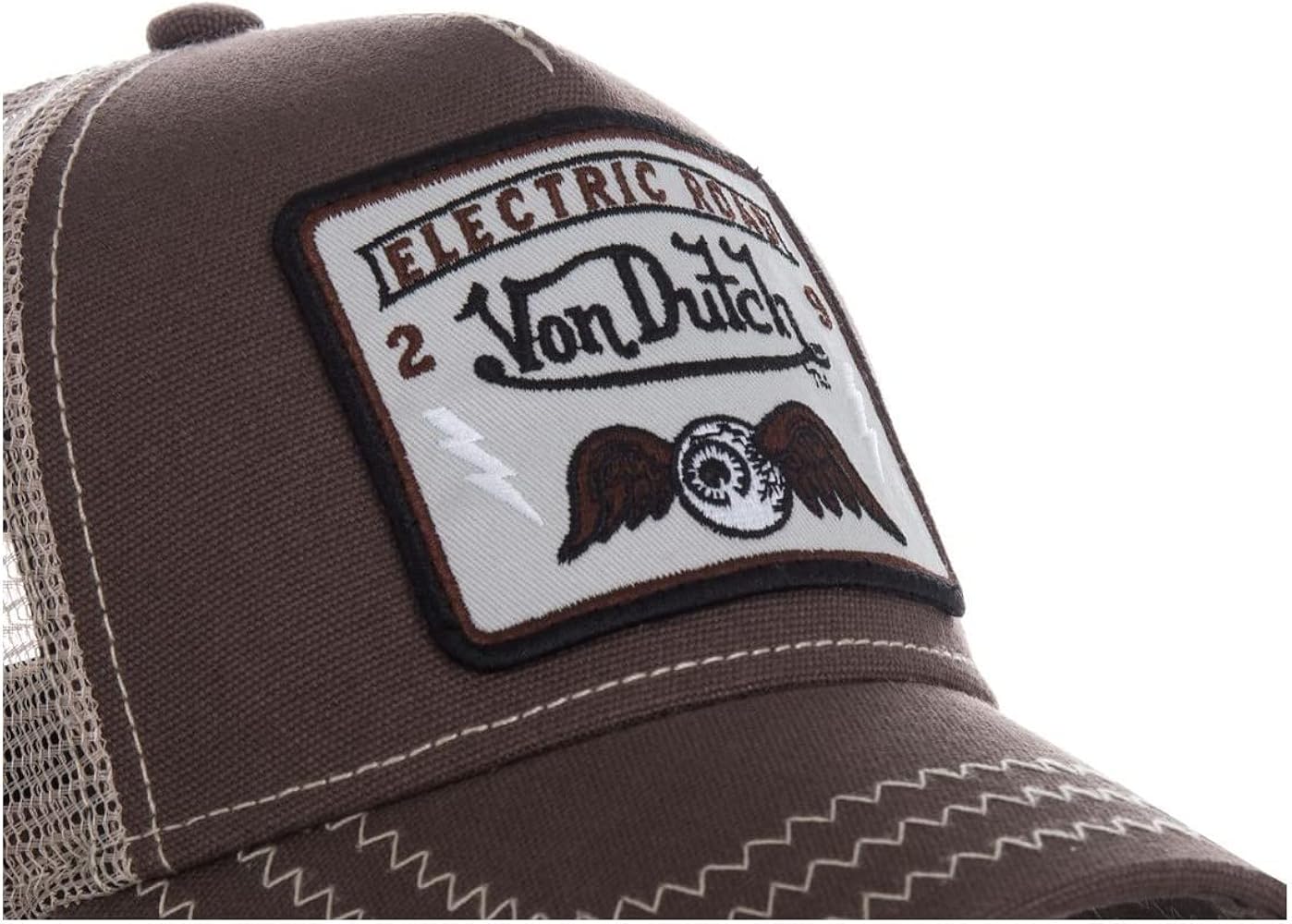 Von Dutch Berretto Unisex Regolabile, Trucker E Baseball, Bianco Nero Marrone, Taglia Unica 55-60 Cm - 5