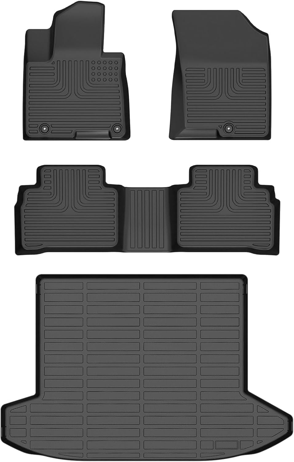 AIPOIL® Floor Mats & Cargo Liner Set for 2022-2026 Hyundai Tucson (Not for Tucson Hybrid Models) All Weather Protection TPE Anti-Slip Car Full Set Custom Car Mats Accessories - Black 12) For Tucson 2022-2026 Full Set