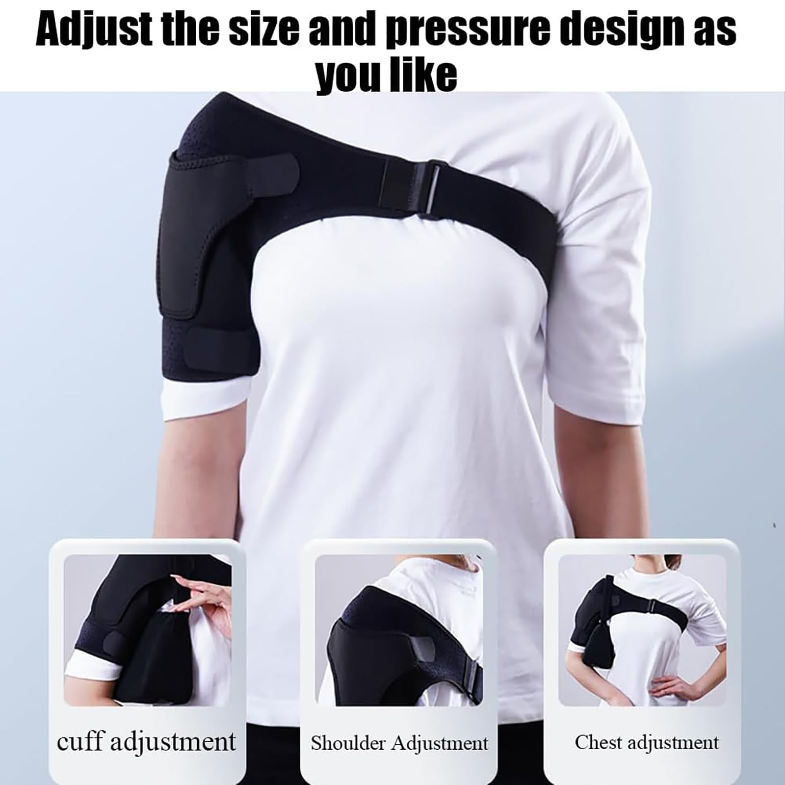 Tutore Per Spalla, Fascia Per Compressione Della Spalla, Tutore Per Spalla Con Borsa Portatile, Tenuta Regolabile E Fissaggio a 360°, Traspirante E Leggero, Per Alleviare Il Dolore, Lussazione