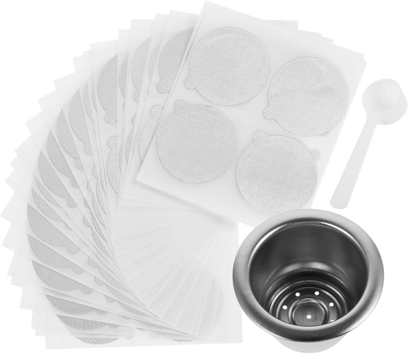 ULTECHNOVO Reusable Espresso Capsule Ninja Reusable Coffee Pod Stainless Steel Pod Aluminum Foil Lids