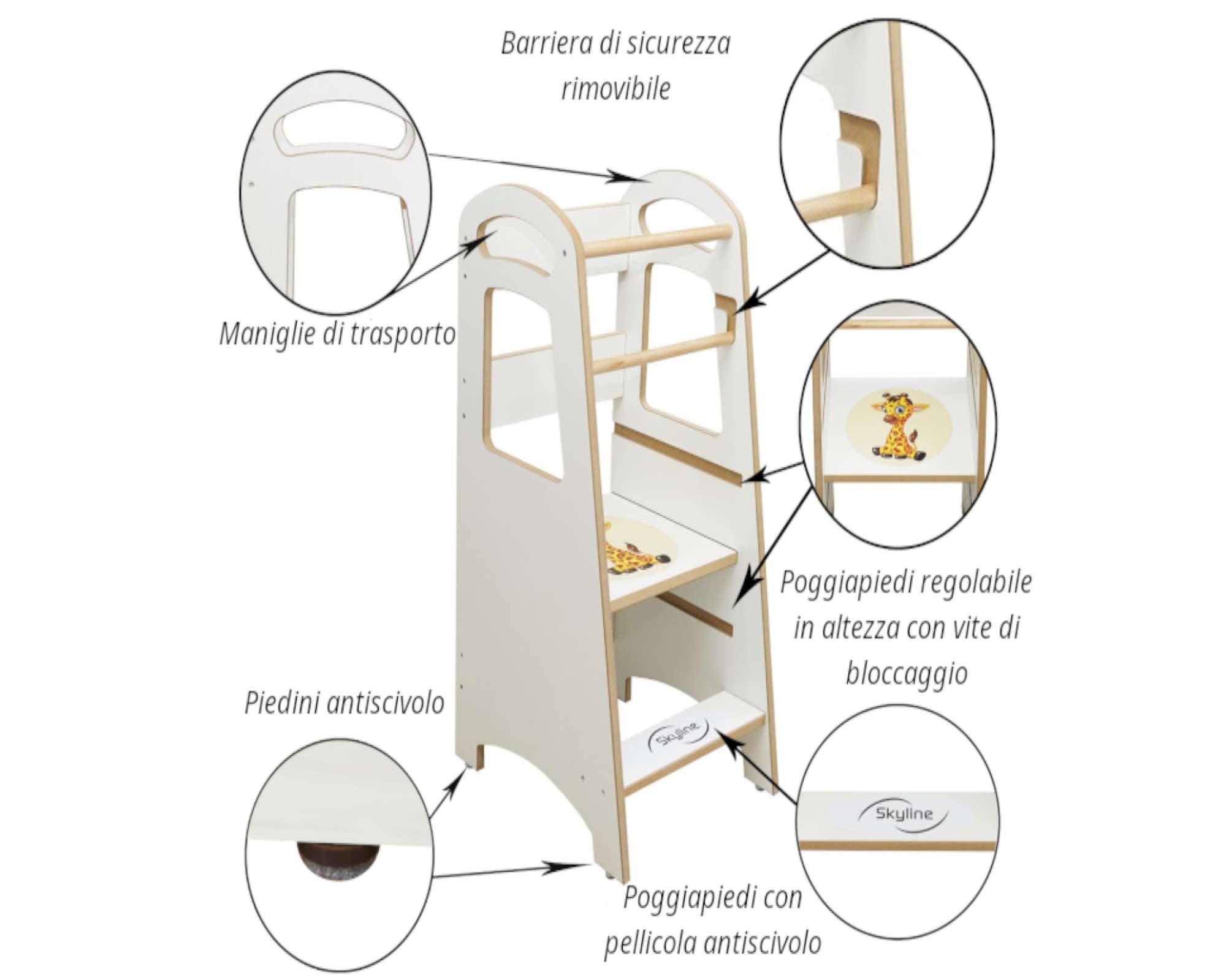 Torre di Apprendimento Montessori Pieghevole Salvaspazio