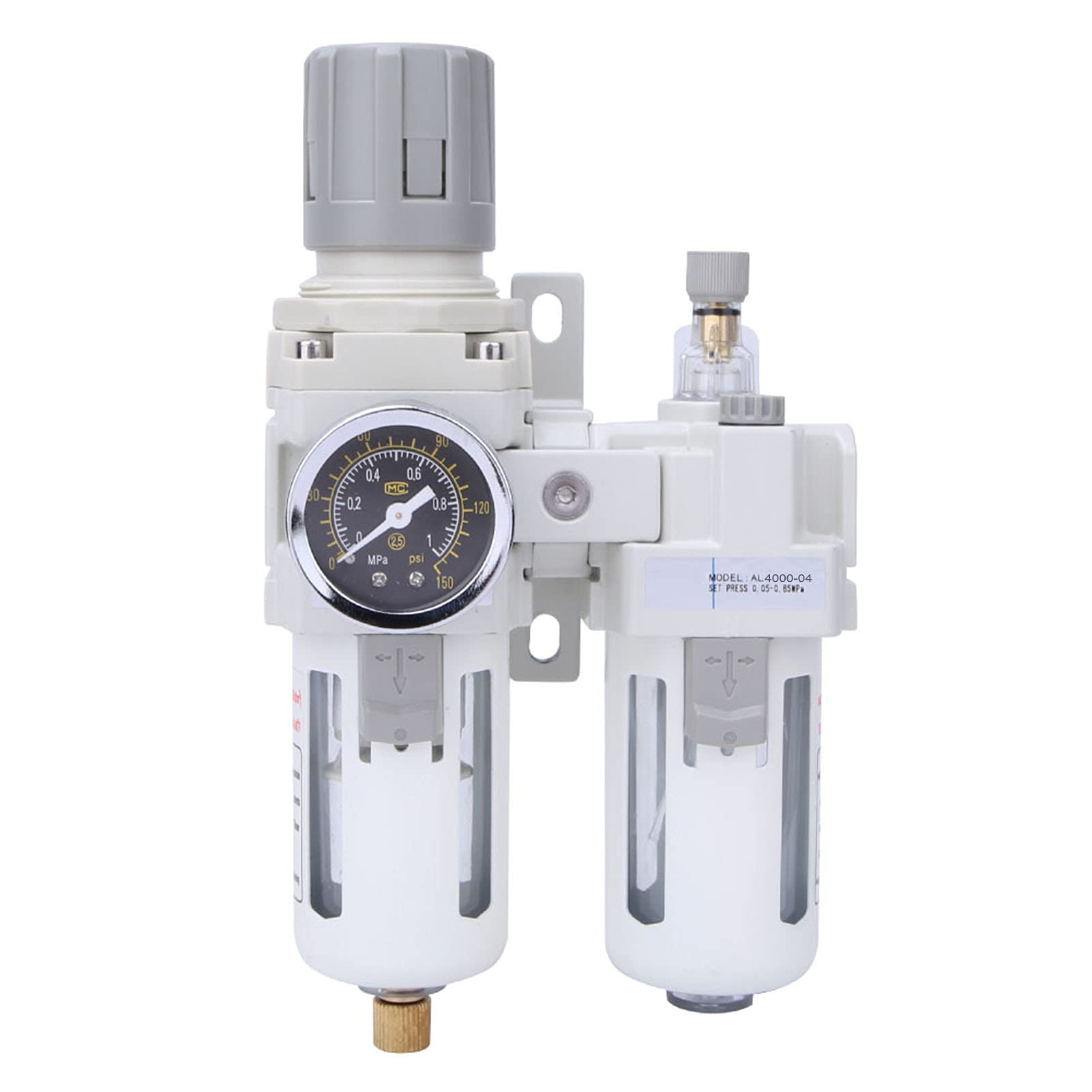 Separatore Acqua Aria Compressa 1/4'' - Filtro Regolatore Per Compressori, In Lega Di Alluminio, Con Attacco Rapido - Foto 2