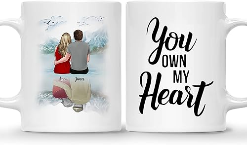 Gossby Taza personalizada para parejas, regalo personalizado para pareja, marido, esposa, novio, novia con diseño, nombre, San Valentín, boda,