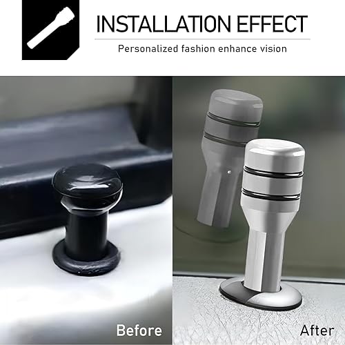 Miniatura 10 de awlbed 4 piezas de cubierta para pomo de cerradura de puerta interior de automóvil, metal antiarañazos antioxidante, pestillo de puerta de