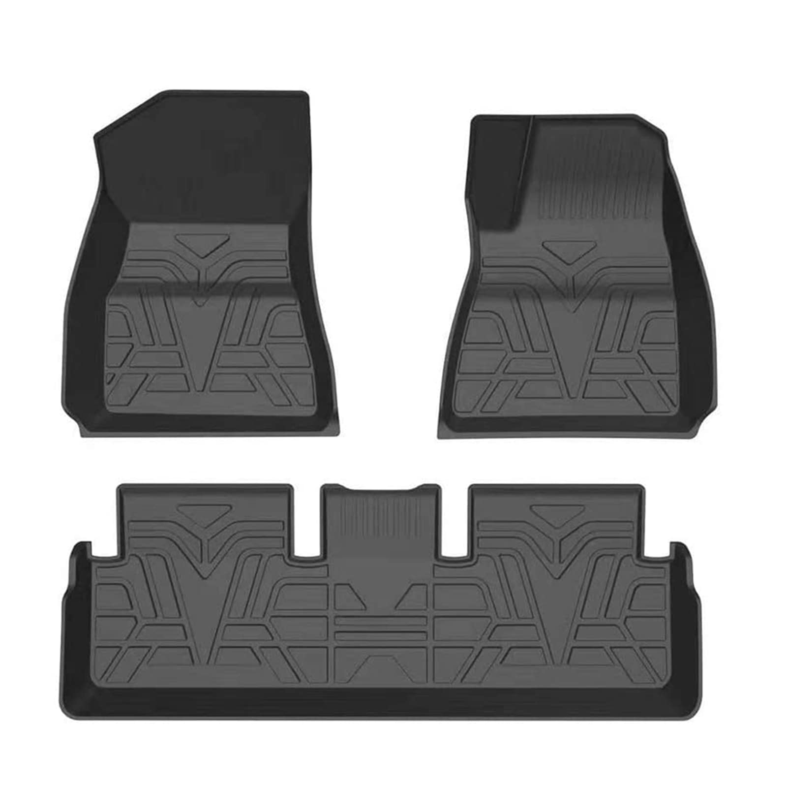 Right Hand Drive Tesla Model 3 2017-2022 TPE Floor Mats All-Weather Non Slip Waterproof Floor Mat Sets