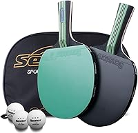 Senston 5-Ply Ping Pong Paddles Set - Table Tennis Rackets with Ergonomic Grip, Carry Bag & Balls for Beginners & Pros