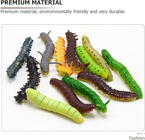 Miniatura 2 de Caterpillar de plástico 24 piezas de juguete artificial de decoración de reptiles para niños, ornamento de paisaje de oruga falsa