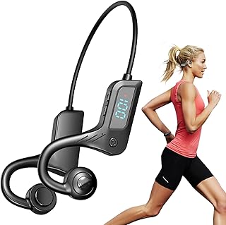 ouvido condução óssea sem fio, Fones ouvido condução óssea, ouvido à prova suor e à prova d'água para esportes, treino, ciclismo, corrida, acampamento, caminhadas, Utoya