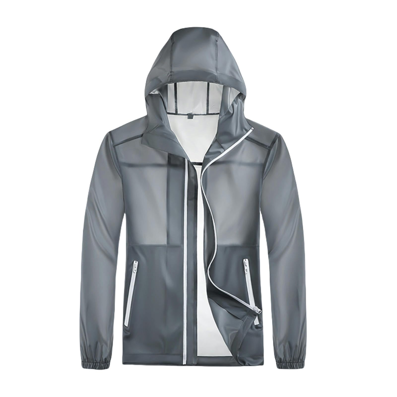Poncho Antipioggia Camicia da Uomo per Donna Pantaloni per Pantaloni Set da Piogge Resistenti al Vento E Leggero Giacca per Pioggia per Pioggia Mozzafiato-Grigio-m
