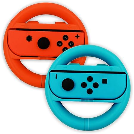 Amazon Co Jp Switch ジョイコン Ryusan Joy Conハンドル ジョイコン グリップ Switch ハンドル ニンテンドースイッチ ジョイコン カバー マリオカート スイッチ ジョイコン レースゲーム 2個 セット ブルー レッド ゲーム