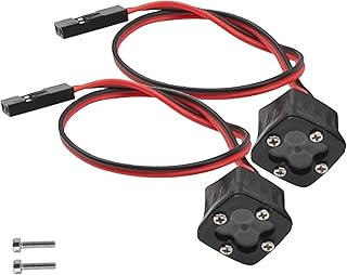 2Pcs Vgoohobby 4 LED Light Square Lamp Bumper LED Headlight 7V Compatible with Axial SCX10 90046 D90 Traxxas TRX4 Tamiya HSP HPI 1/10 RC Crawler