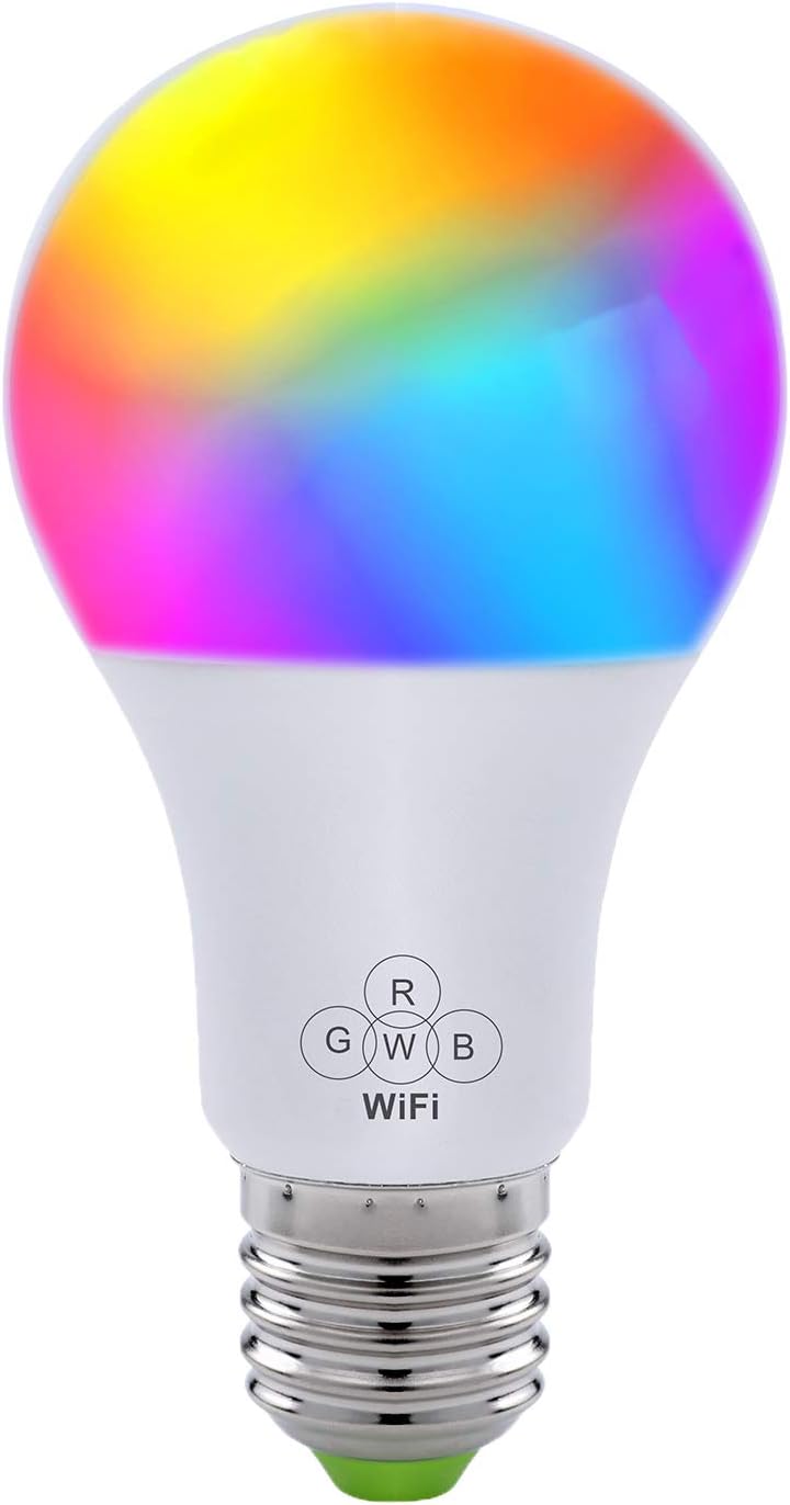 MUCH WiFi Smart LED Light Bulb Compatible with Alexa Google Assistant and IFTTT E27 E26 A19 RGBW Multicolor Dimmable APP Voice Control No Hub Required
