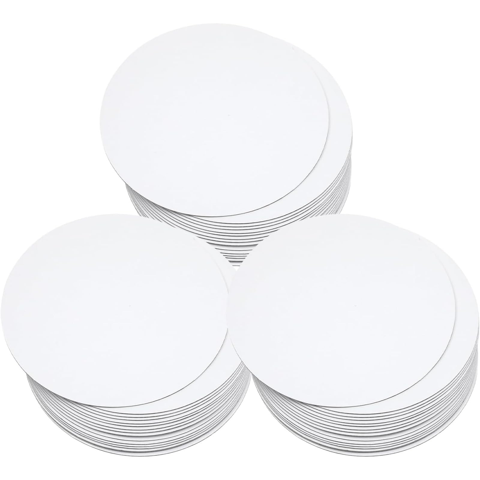 qiqee Confezione da 70 vassoi rotondi per torte bianchi da 20,3 cm, in cartone per uso alimentare (più sottili ma più forti)