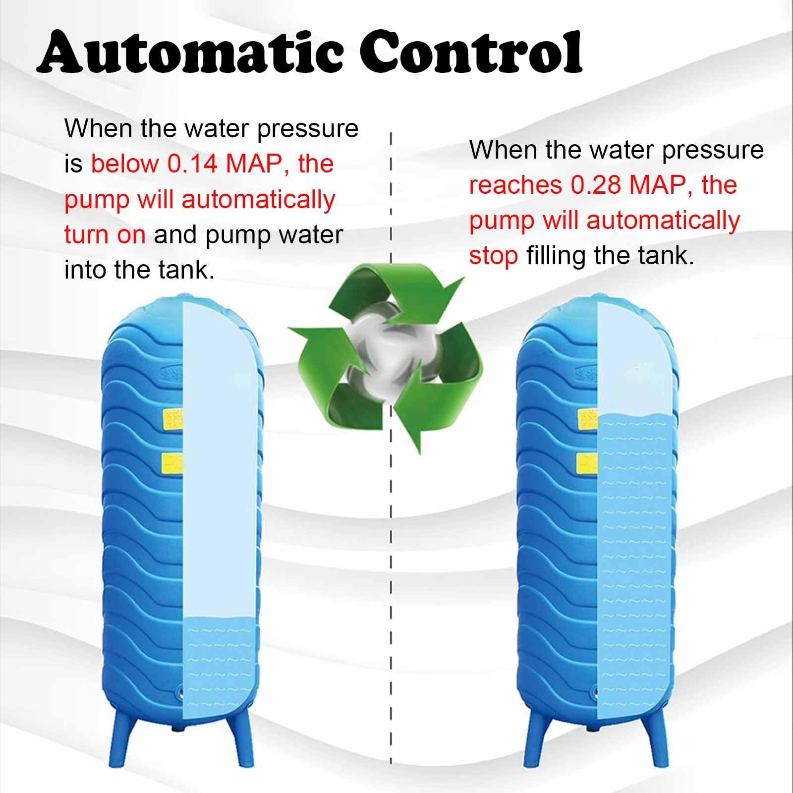 Tanque de presión para pozos de agua Tanque automático de presión de agua con presostato/válvulas de seguridad, Tanque de Pozo de Alta Presión para Bomba de Riego, Tanque de vejiga de agua(79.3Gal/300