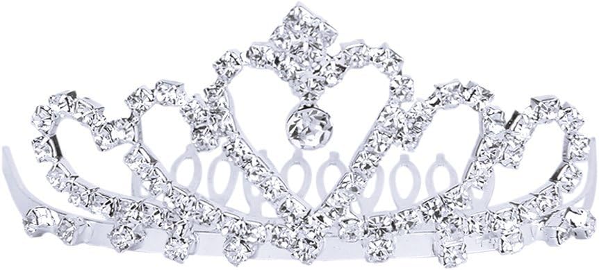 SODIAL Flower Rhinestone Bridal Tiara Crown w/ Comb Pin for Wedding/Engagement/Prom