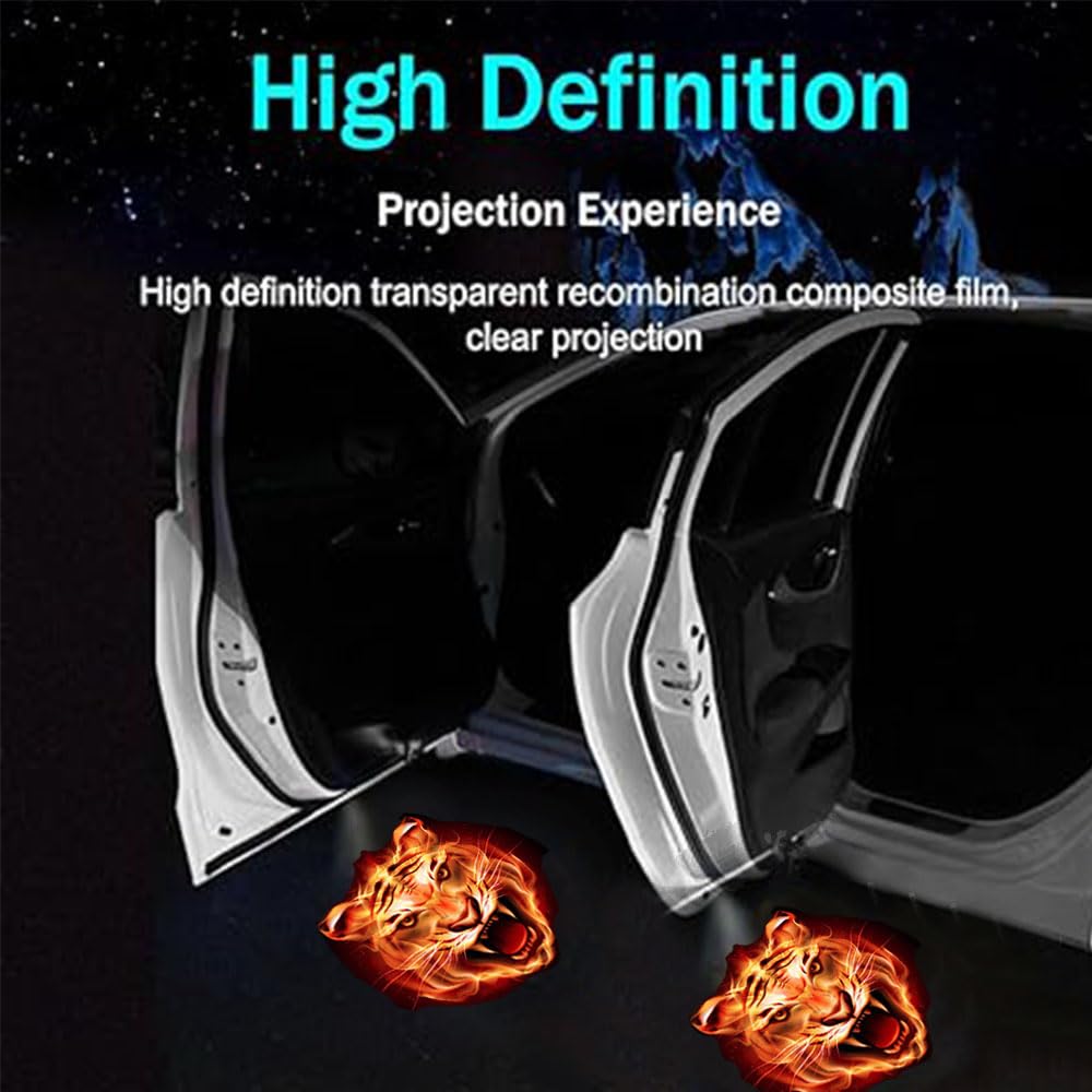 2 Stuks Autodeur Logo Licht Welkom Licht Laser Licht Universele Draadloze Projector Sfeer Auto Led Een