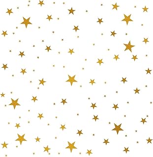 Star Wall Decals (144 Count) Gold Star Decals Nursery Decals Vinyl Wall Stickers Removable Peel&Stick Wall Decals for Kids Baby Bedroom Living Room(Vintage Gold)