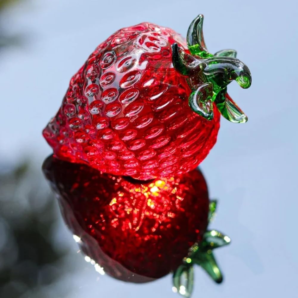 ガラスオーナメント 苺タルト                  新品未使用‼️ Amazon.co.jp: ガラス レッド ストロベリー クリスタル フルーツ