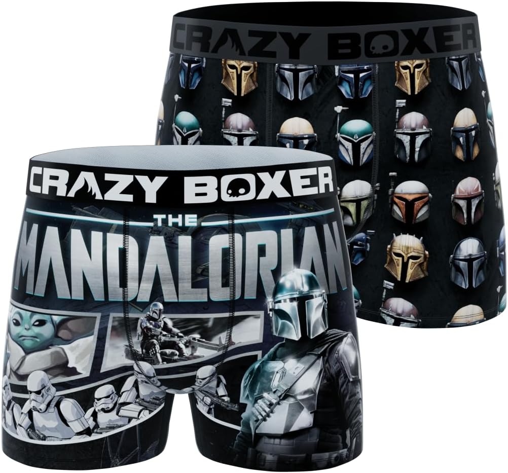 CRAZYBOXER Men's Underwear The Mandalorian Resistant Boxer Brief Original (2 PACK)