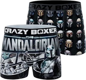 CRAZYBOXER Mens Underwear The Mandalorian Resistant Boxer Brief Original 2 PACK