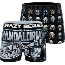 CRAZYBOXER Mens Underwear The Mandalorian Resistant Boxer Brief Original 2 PACK