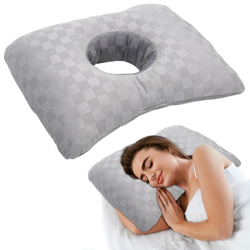 Sporgo Piercing Kissen Mit Ohrloch - Kissen Für Seitenschläfer Gegen Ohrenschmerzen