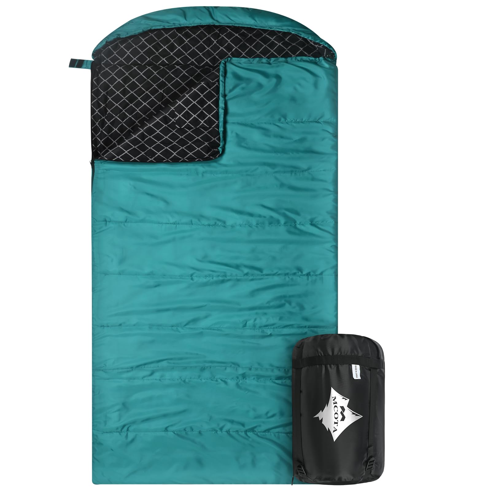 Mcota Cotton Flannel Sleeping Bag for Adults, 100% Cotton Lining Sleeping Bag for Camping, Hiking, Backpacking Travel, Lightweight & Portable,3-4 Season Warm Weather Use