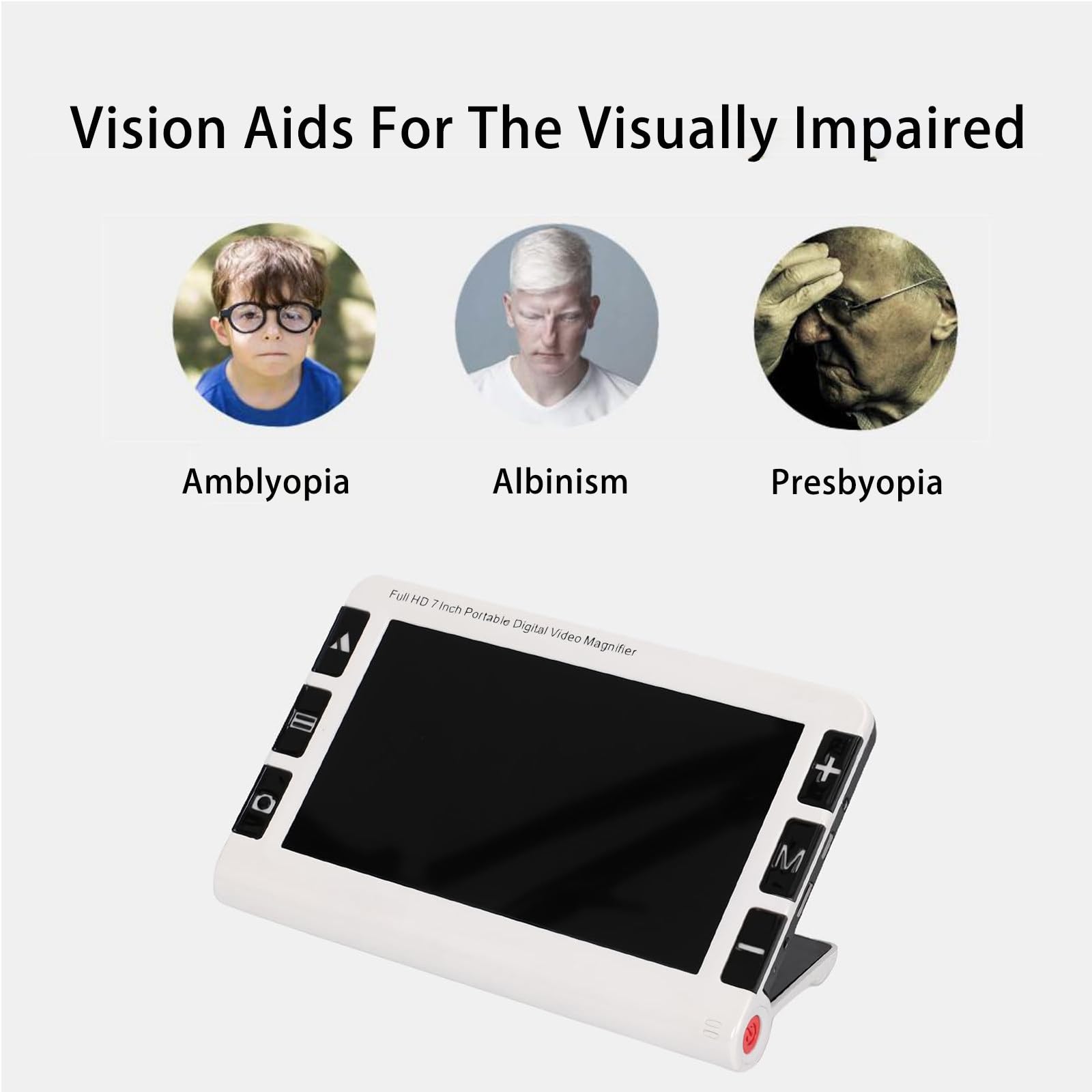 Loupe vidéo numérique portable pour malvoyants, écran 7.0 pouces avec zoom 2X-32X pour lecture et aide à la basse vision