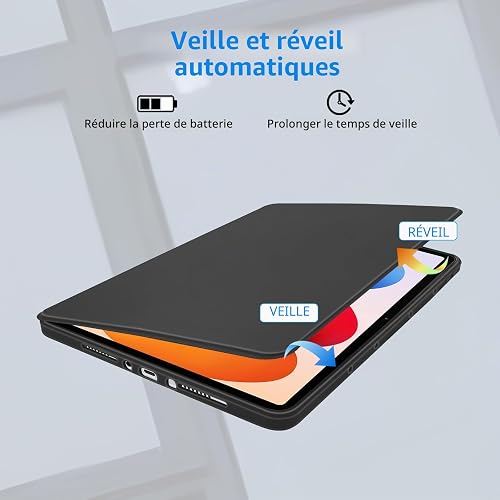 idudao Case for Xiaomi Redmi Pad 2 Pro 12.1 inch, Rotating Cover with Stylus holder Tablet Tab Auto Wake/Sleep,Black - 6