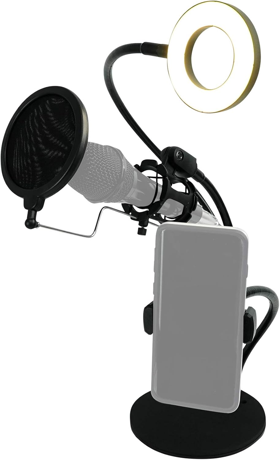 Technical Pro Conference Room/Work From Home/Office Mic+Phone Holder w/Light