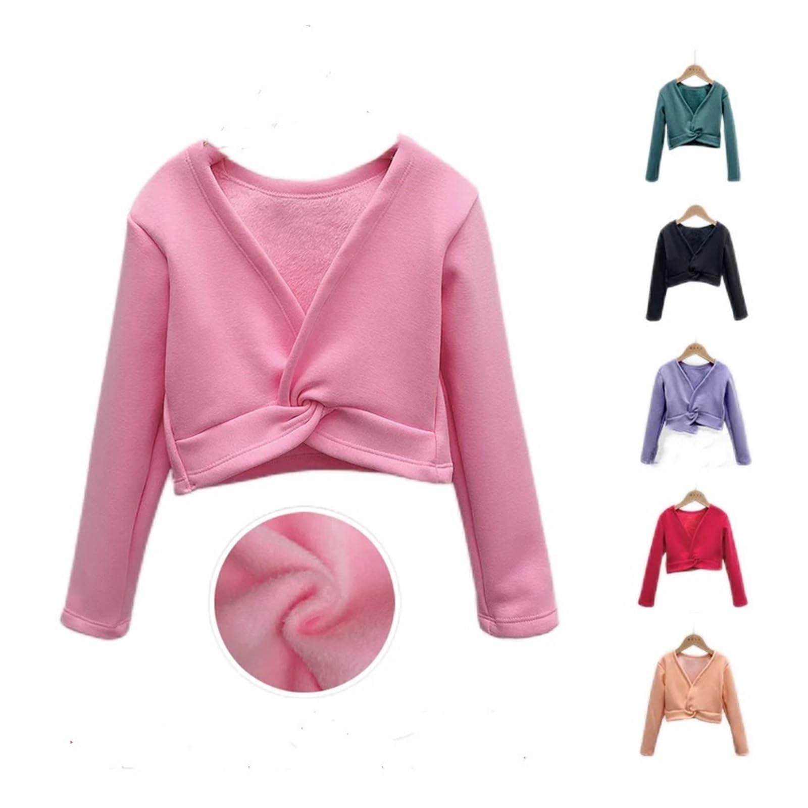 Wickeloberteil Damen Samt Innere Mädchen Ballett Wrap Tops Kinder Langarm Tanz Pullover Warm Up Dicken Winter Fleece Mantel Tänzerin Baumwolle Strickjacke Achselzucken