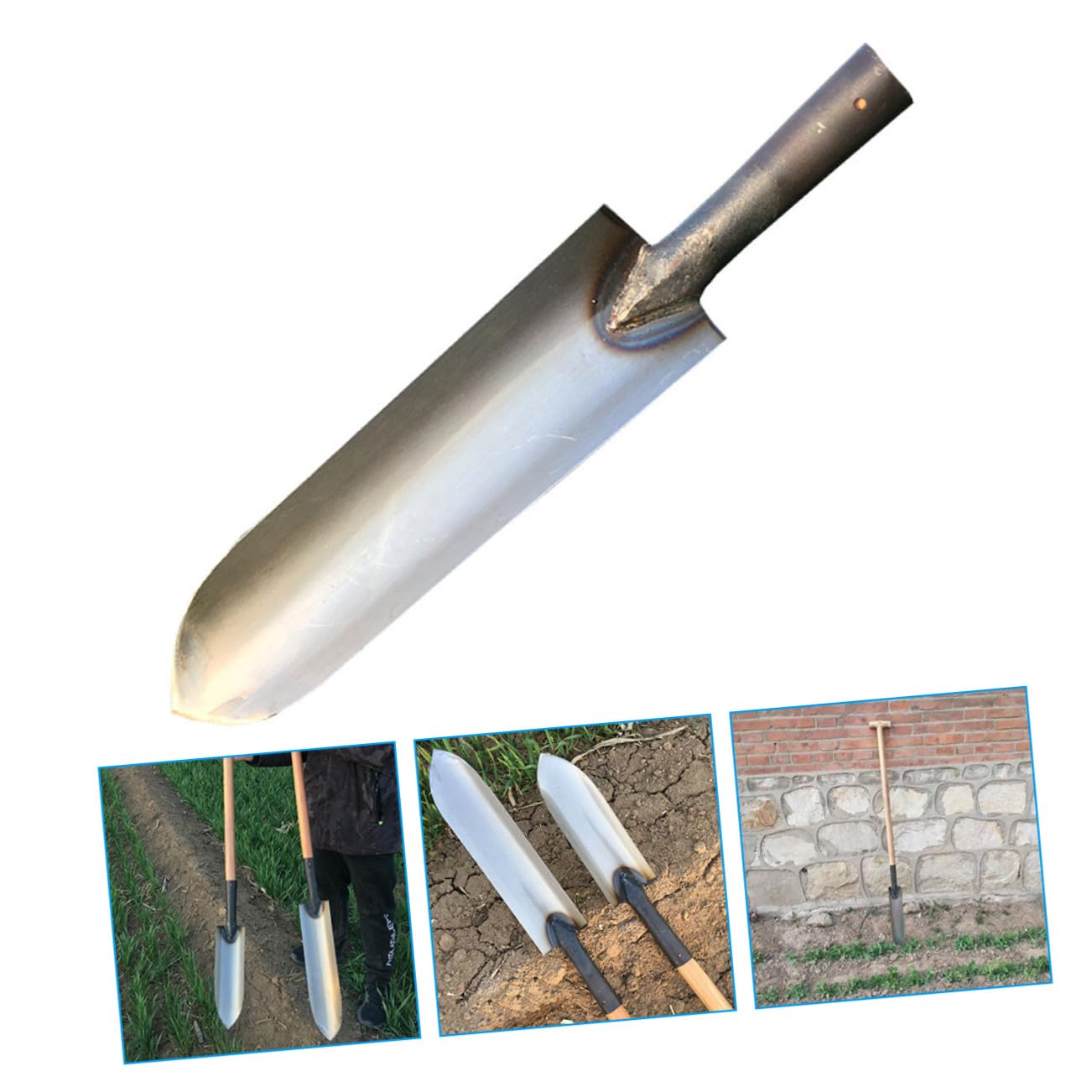 Abaodam Pala Da Giardinaggio in Acciaio, Strumento Per Scavare L’erba e Diserbare, Attrezzo Manuale Prolungato Per Orto e Giardino, Resistente Per Lavori Pesanti e Trapianto Piantine