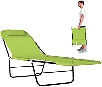 Vista 19 de Outsunny Silla Tumbona Plegable, Silla de Bronceado para Piscina, Silla de Salón al Aire Libre con Respaldo Reclinable, Asiento de Malla Azul