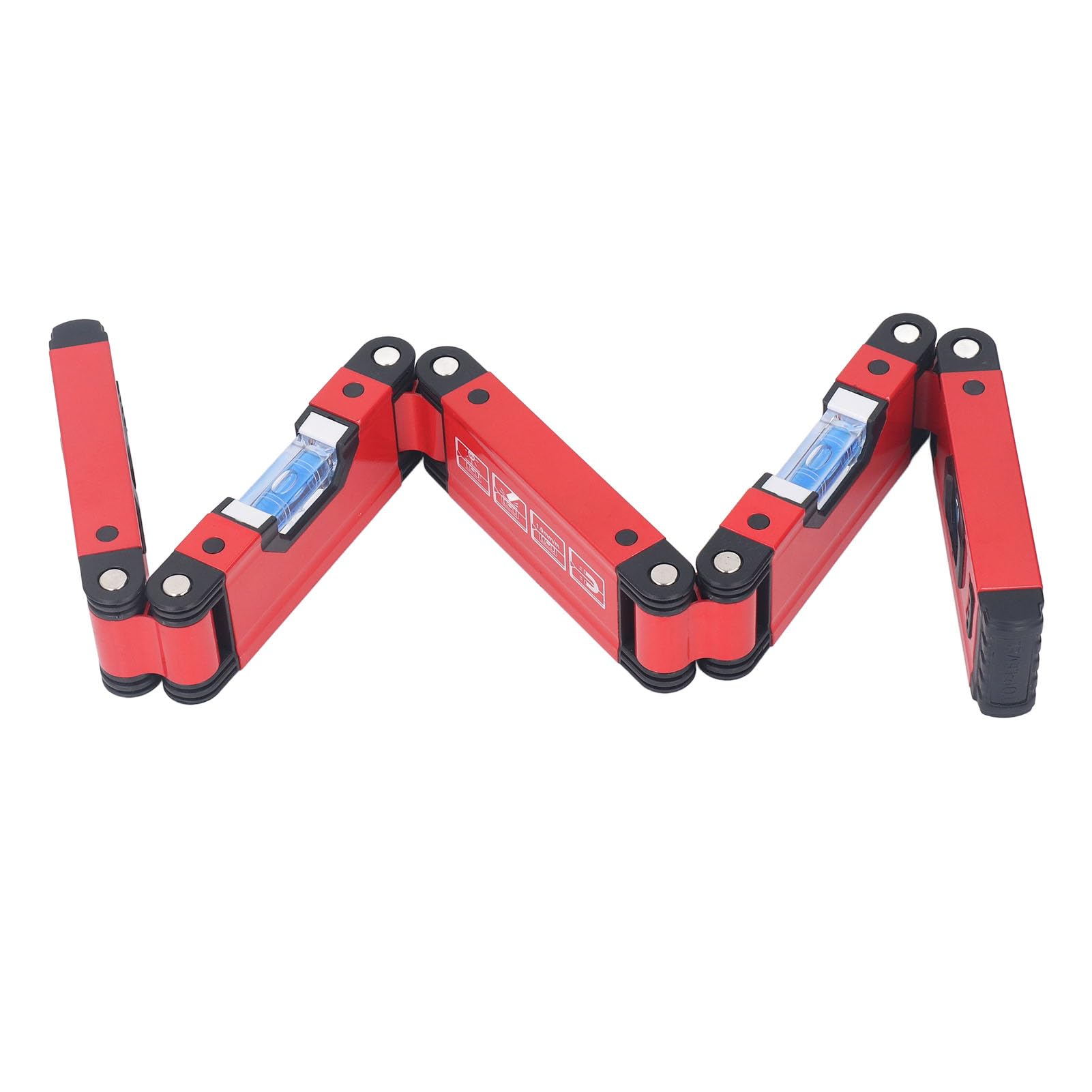 SIXRUN Faltbare Wasserwaage 28 Zoll mit 4 Libellen für Präzise Messungen in