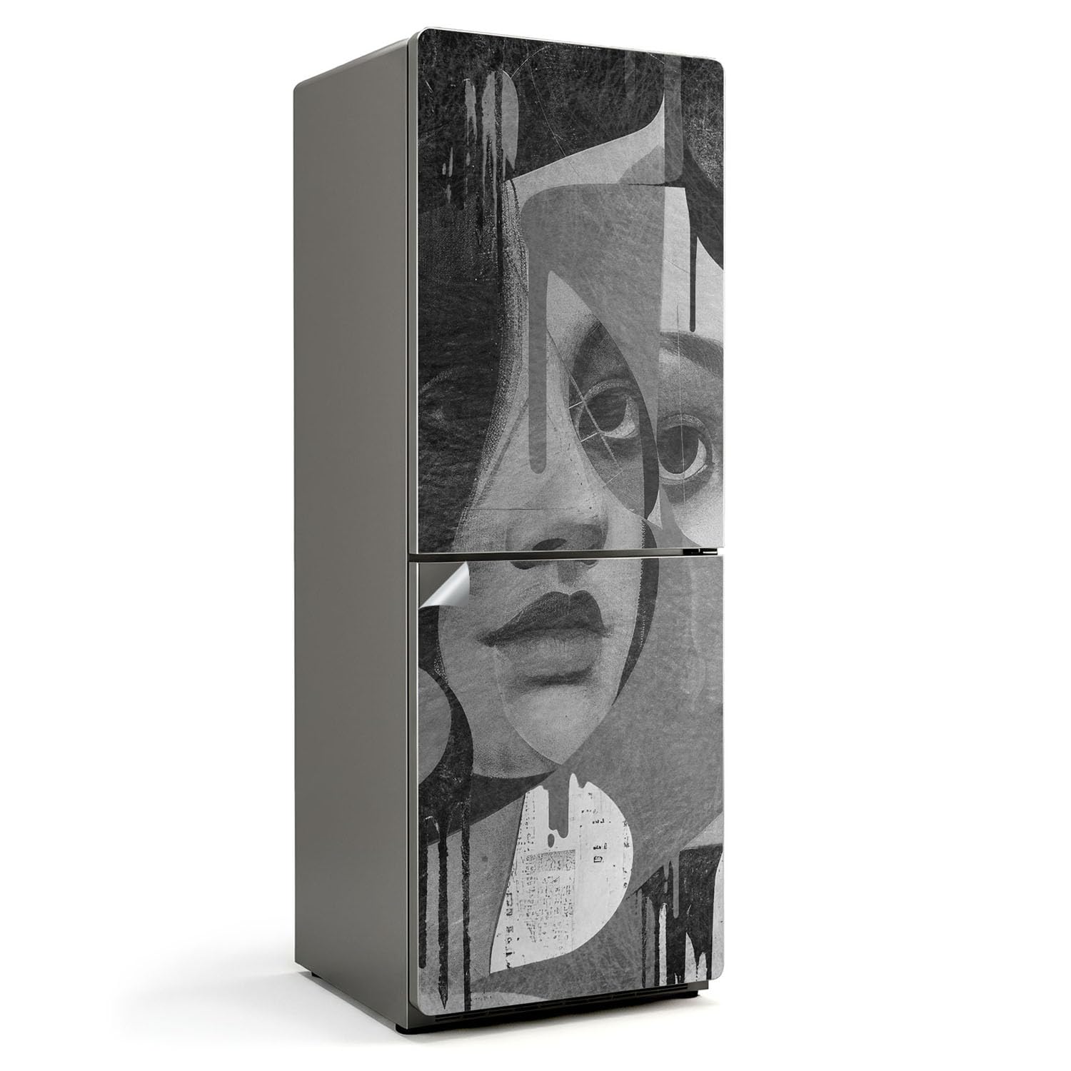 Vinilo para nevera de 70x190 cm con diseño de retrato femenino abstracto adhesivo