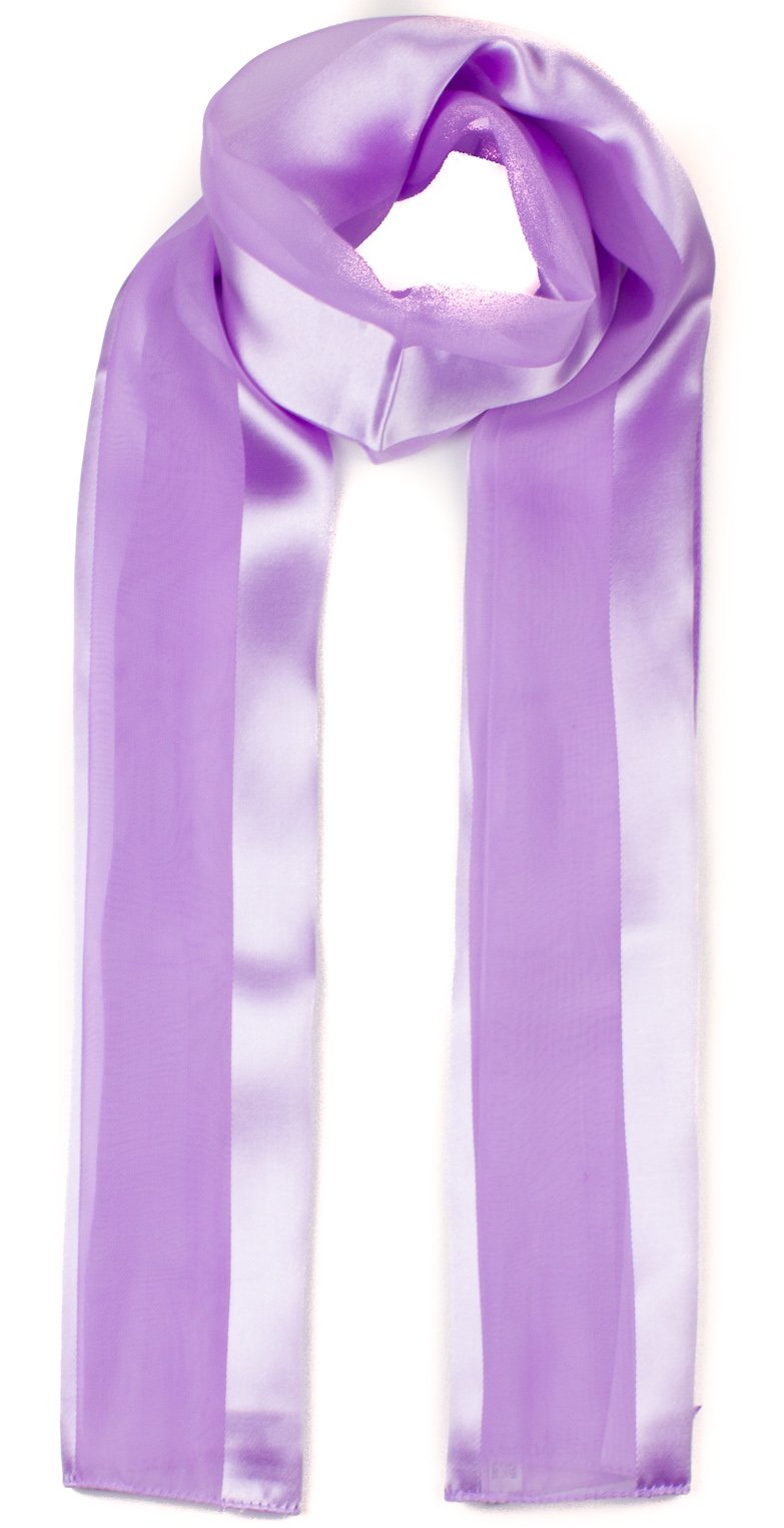 Mytoptrendz Women's Lilac Mytoptrendz® Elegant Plain Scarf For Classic Lightweight Sheer Chiffon Silky Soft Shiny Satin Stripe Neck Wrap Scarves For Wedding And Evening Dress (Lilac)